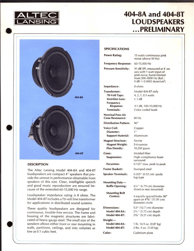 Altec Lansing 4048A SIGNAL PROCESSING User manual