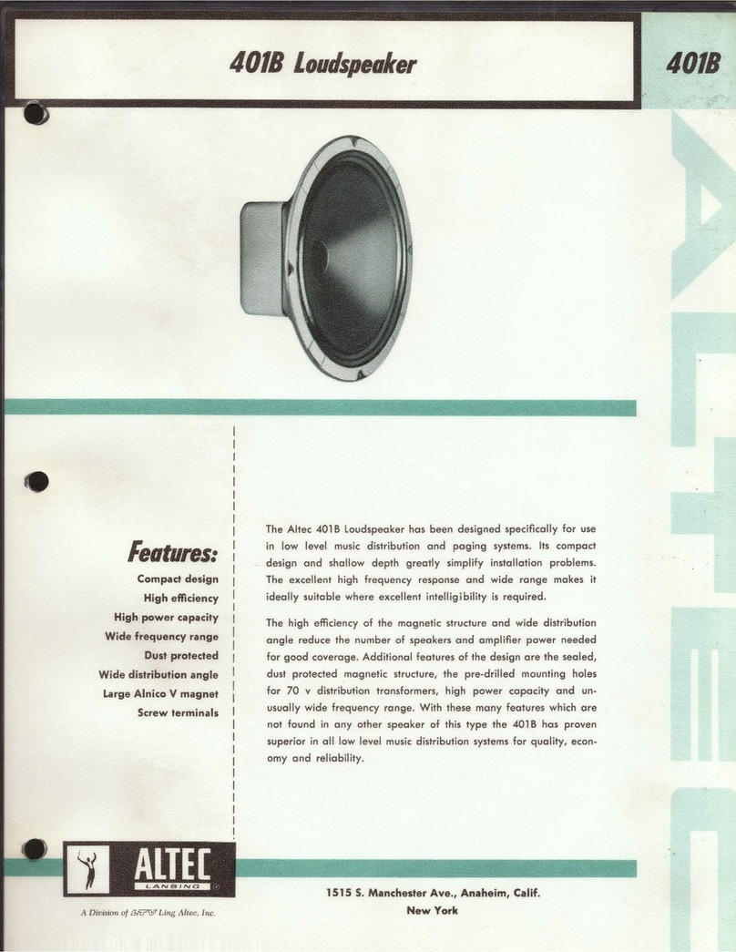 Altec Lansing 401B CEILING SPEAKER User manual