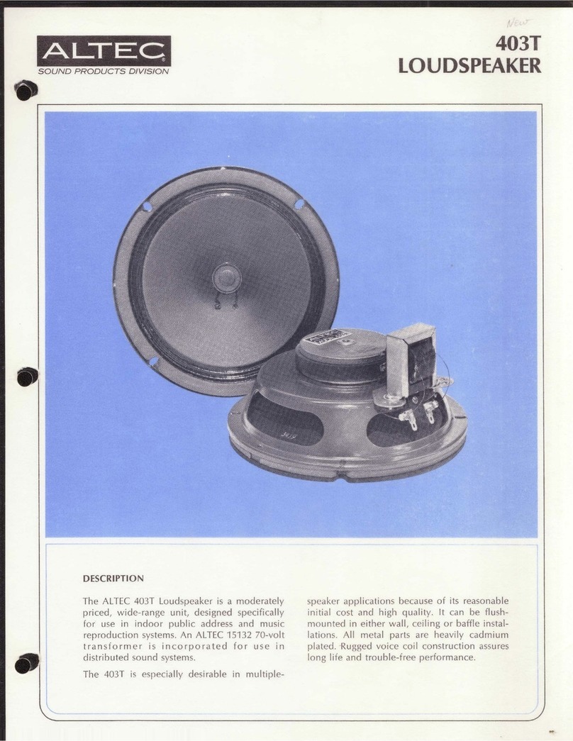 Altec 403T CEILING SPEAKER User manual Altec 403T CEILING SPEAKER User manual