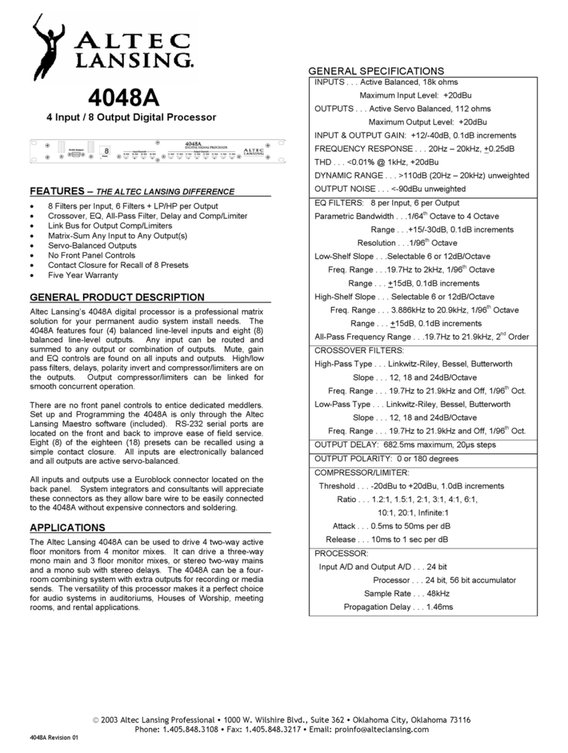 Altec Lansing 4048A SIGNAL PROCESSING User manual
