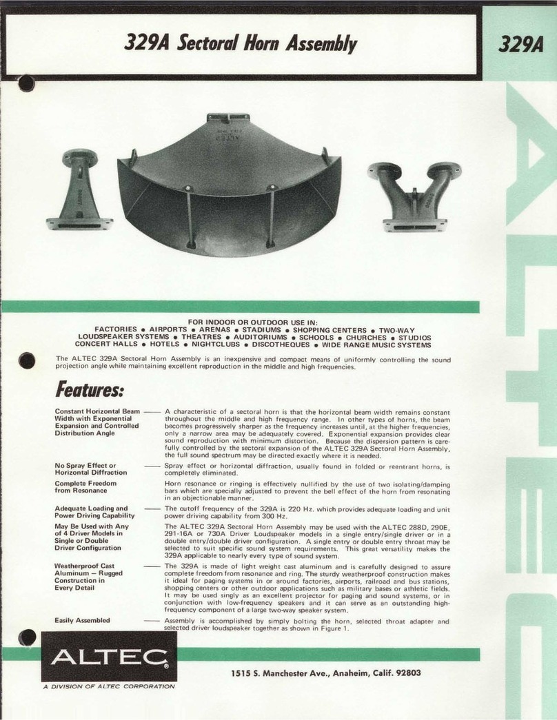 Altec 329A HF HORN User manual