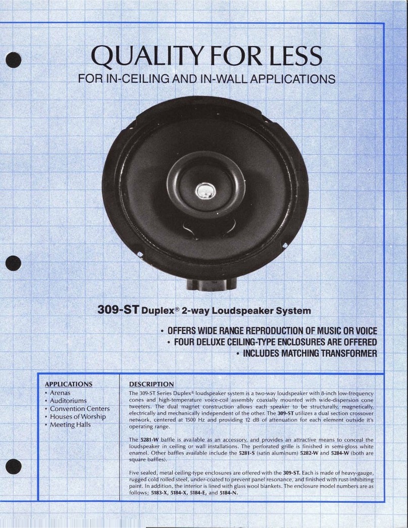Altec Lansing 309-ST CEILING SPEAKER User manual