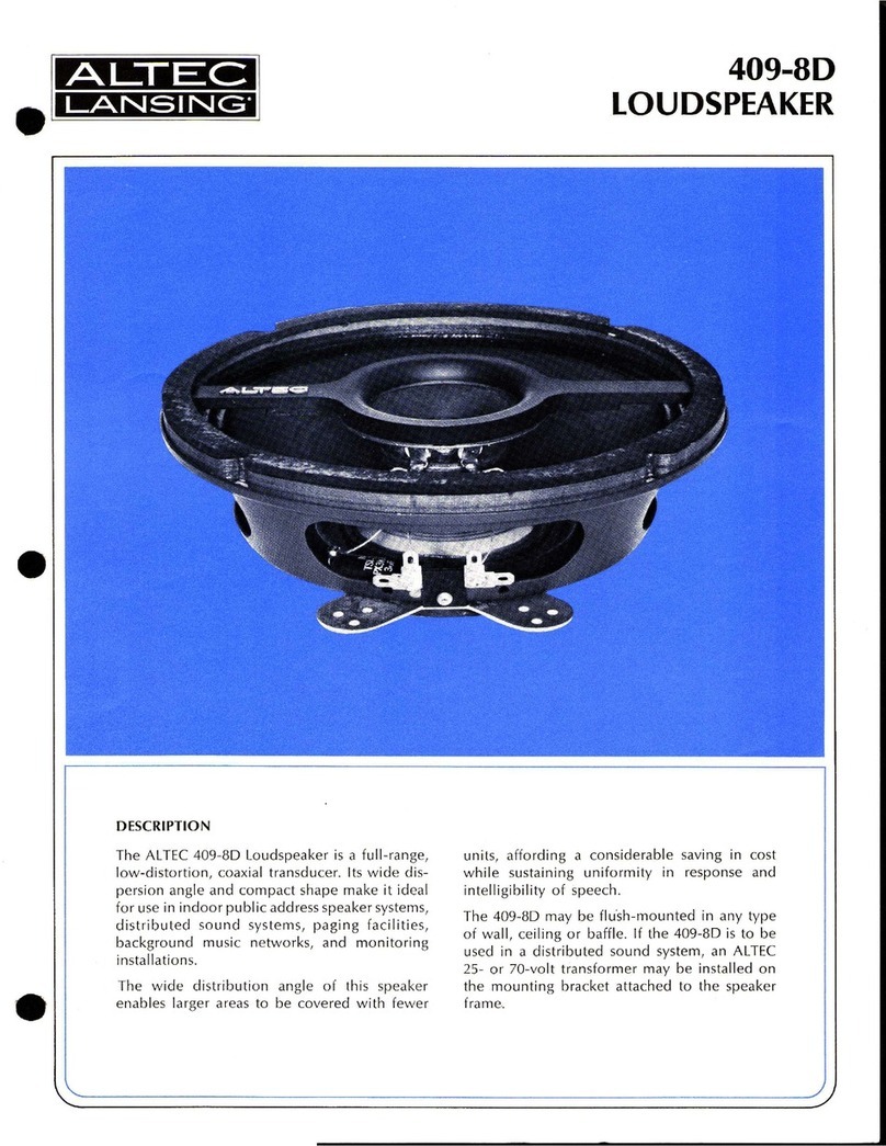 Altec Lansing 409-8D CEILING SPEAKER User manual
