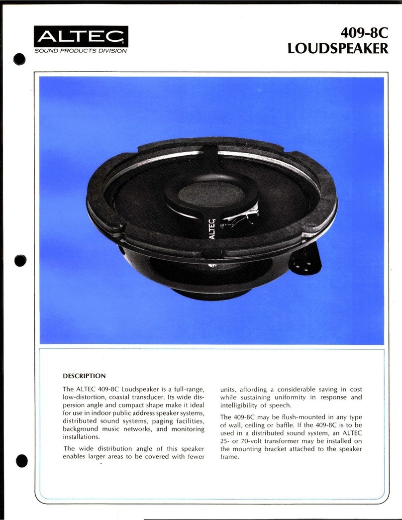 Altec 409-8C CEILING SPEAKER User manual