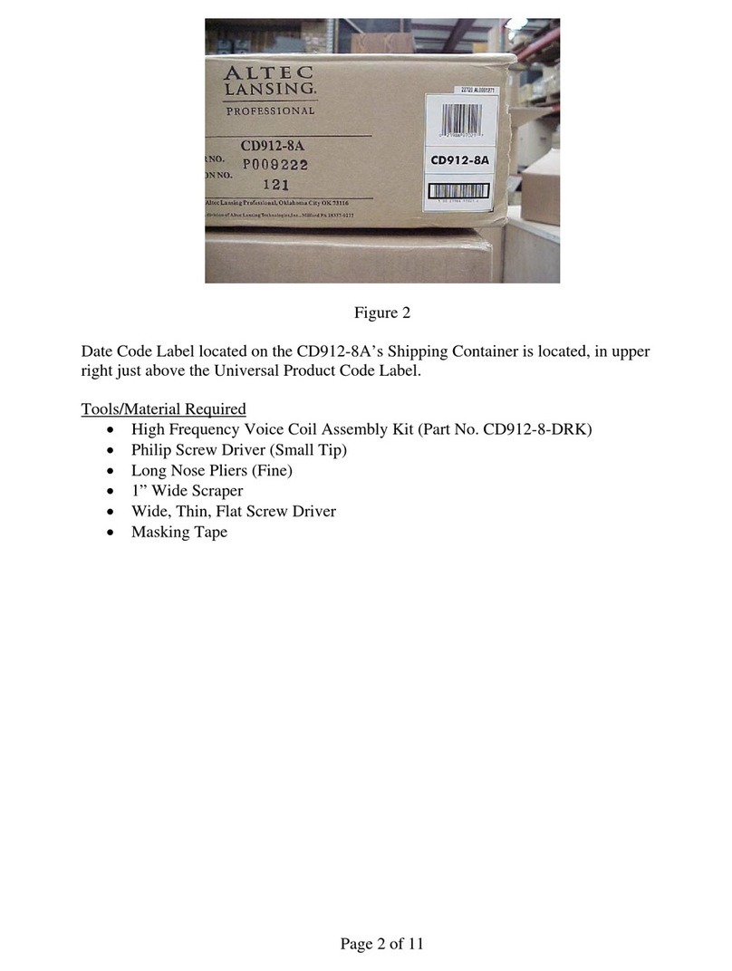 Altec Lansing CD912 CEILING SPEAKER VOICE COIL - REPAIR instructions
