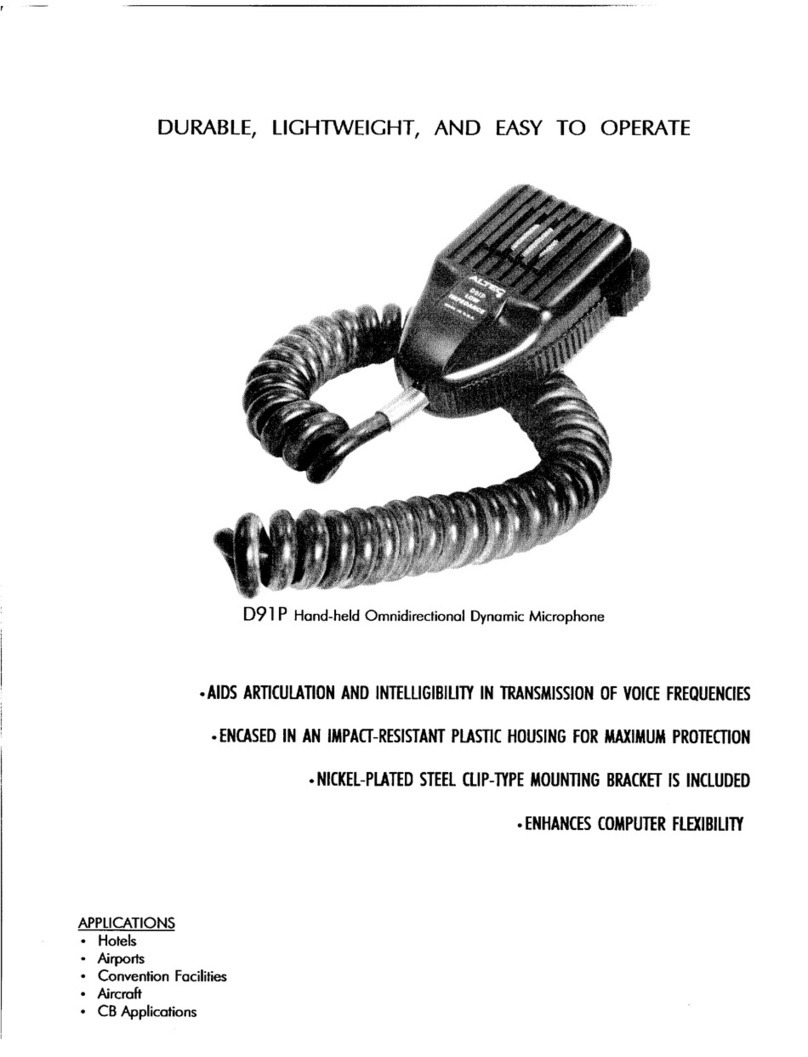 Altec D91P MICROPHONE manual