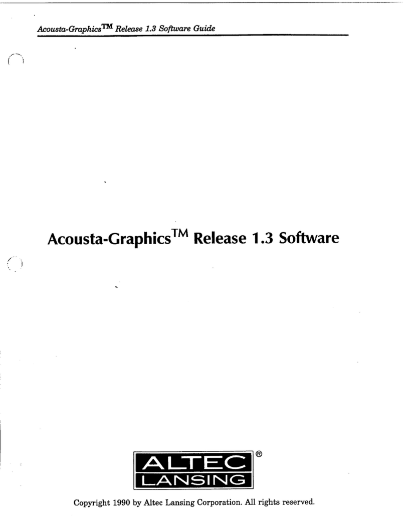 Altec Lansing ACOUSTAGRAPHIC SOFTWARE V1.3 manual