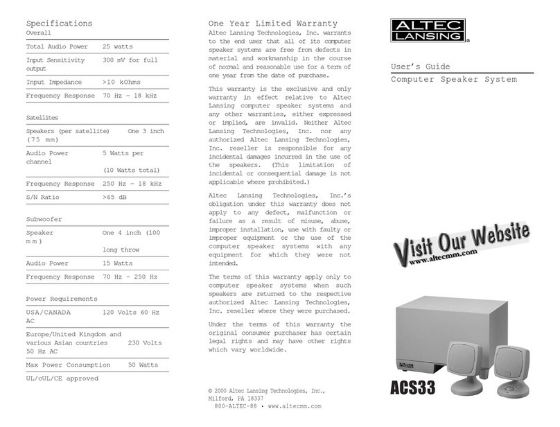 Altec Lansing ACS33 user guide