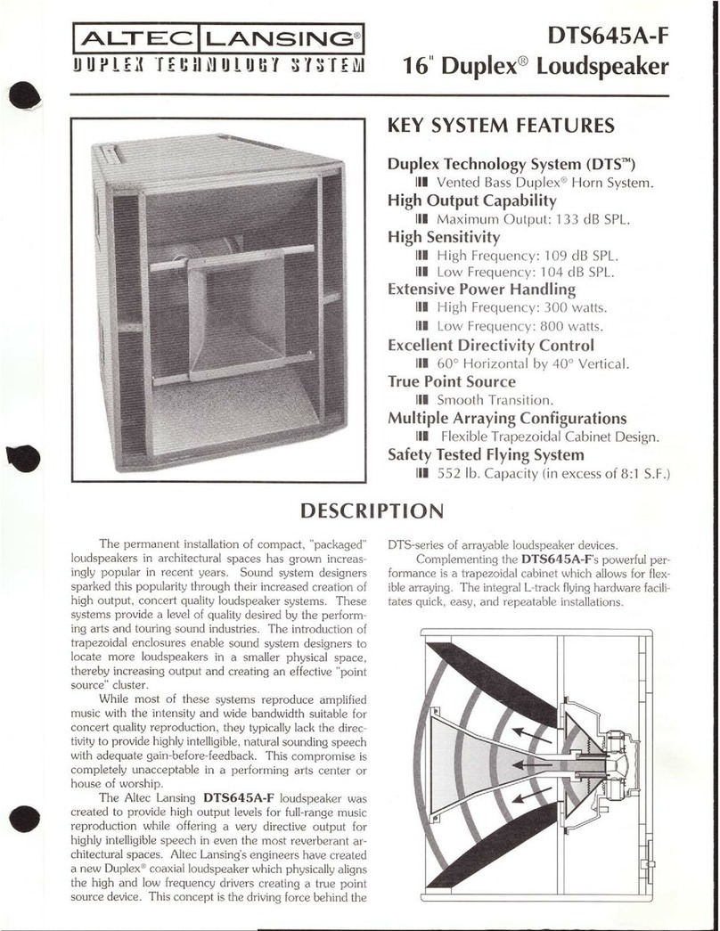 Altec Lansing DTS645A-F SPEAKER SYSTEM User manual