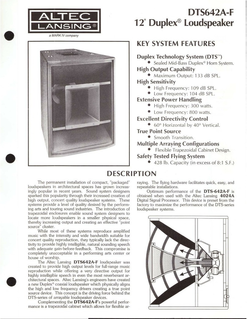 Altec Lansing DTS642A-F SPEAKER SYSTEM User manual
