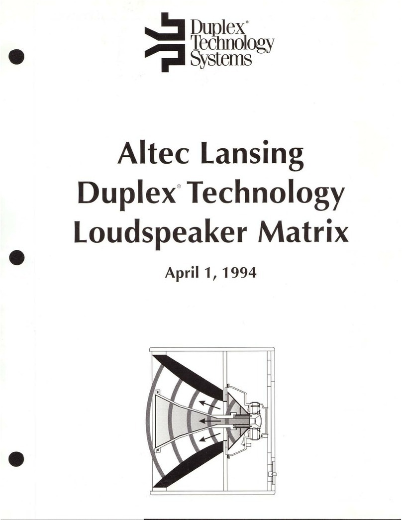 Altec Lansing DTS SPEAKER SYSTEM PRODUCT MATRIX User manual