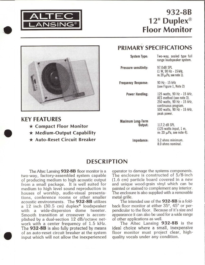 Altec Lansing 932-8B SPEAKER SYSTEM User manual Altec Lansing 932-8B SPEAKER SYSTEM User manual