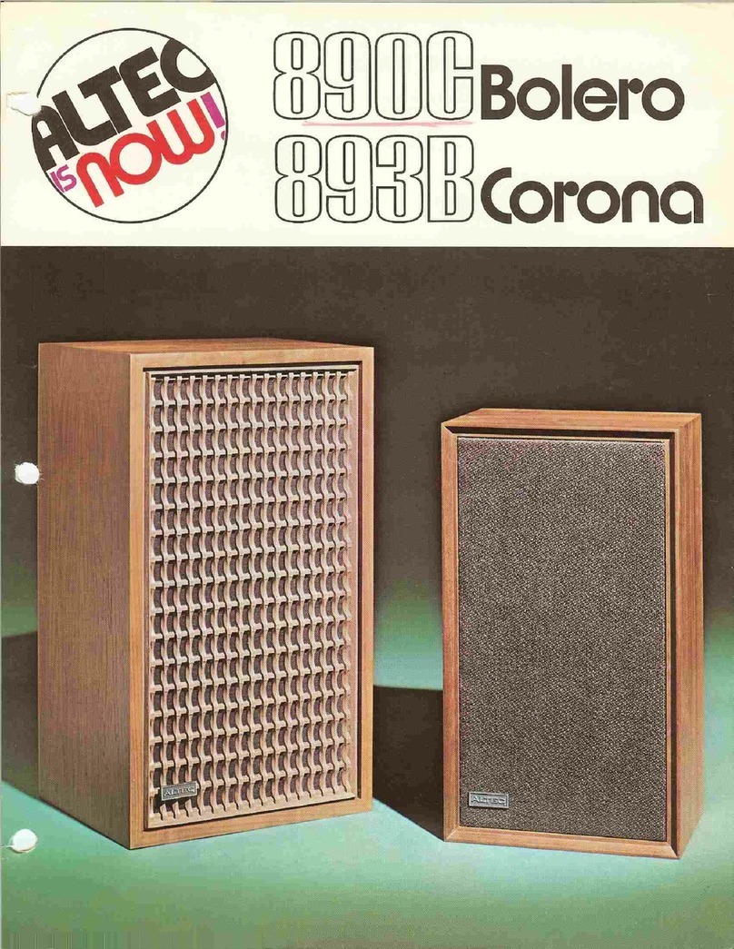 Altec 890C BOLERO HI FI SPEAKER SYSTEMS manual