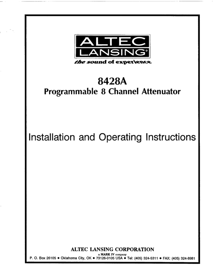 Altec Lansing 8428A SIGNAL PROCESSING User manual
