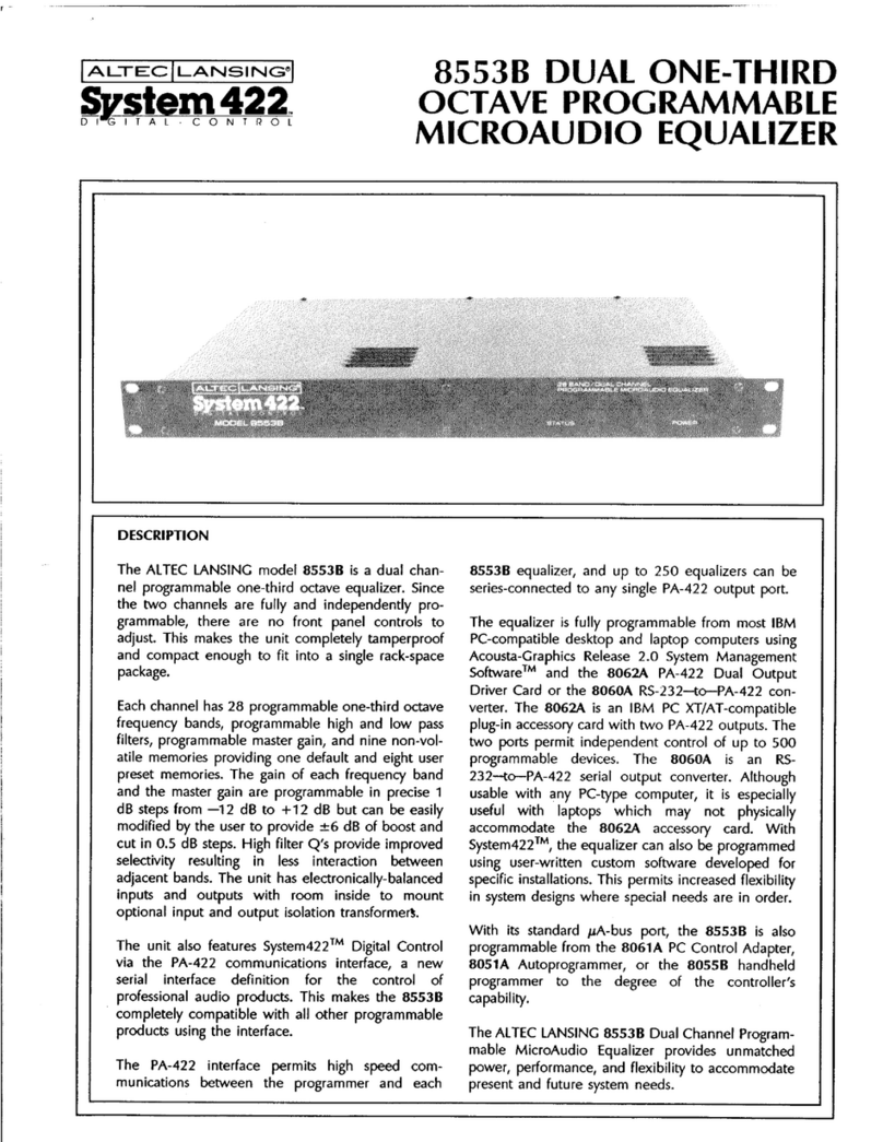 Altec Lansing 8553B SIGNAL PROCESSING manual
