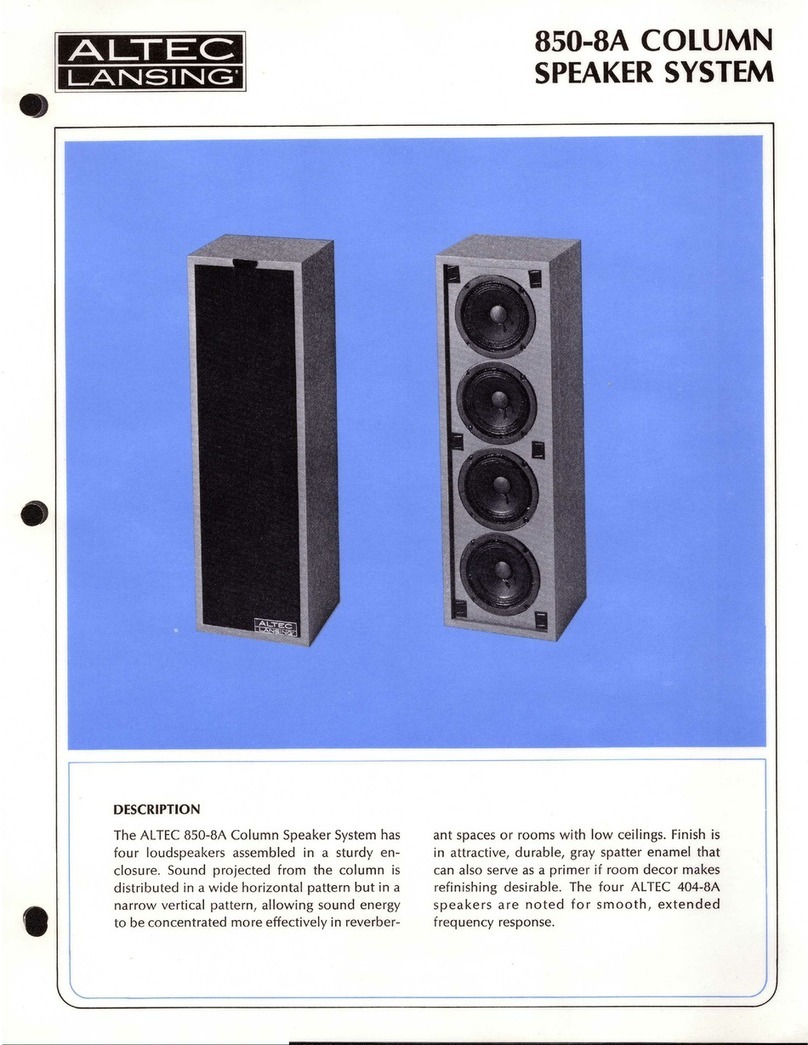 Altec Lansing 850-8A SPEAKER SYSTEM User manual