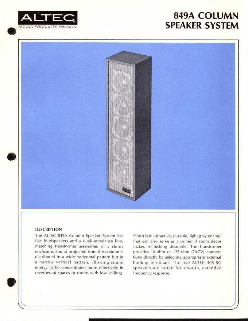 Altec 849A SPEAKER SYSTEM User manual