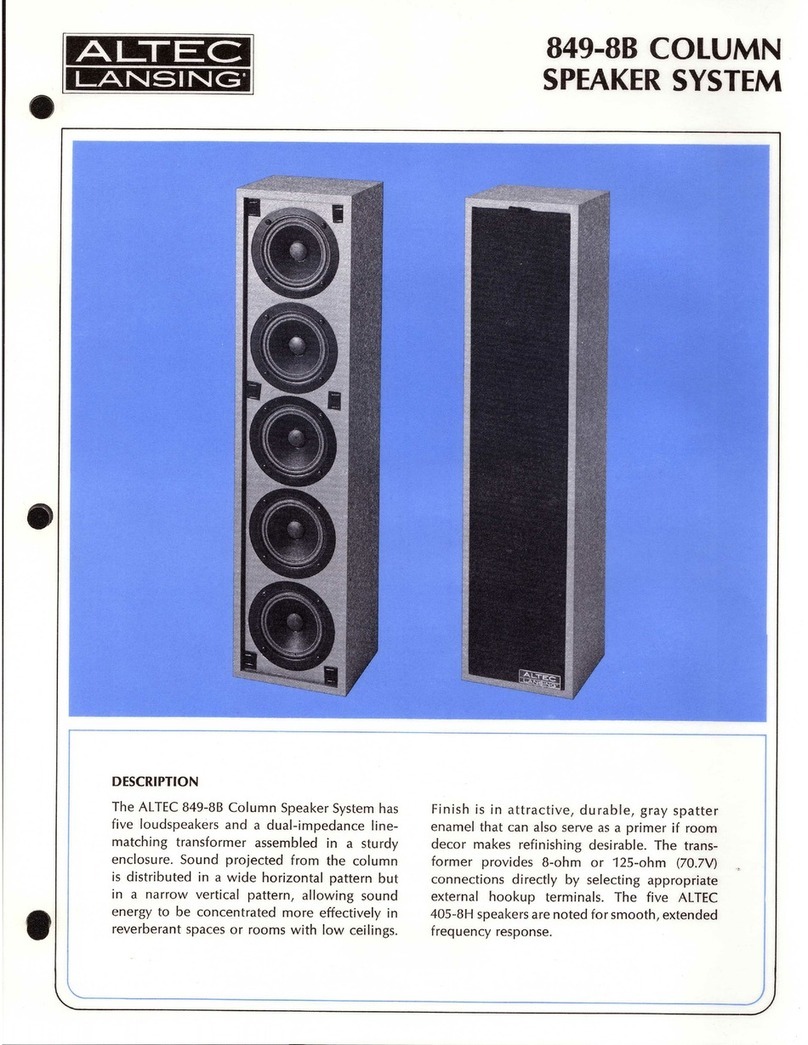 Altec Lansing 849-8B SPEAKER SYSTEM manual