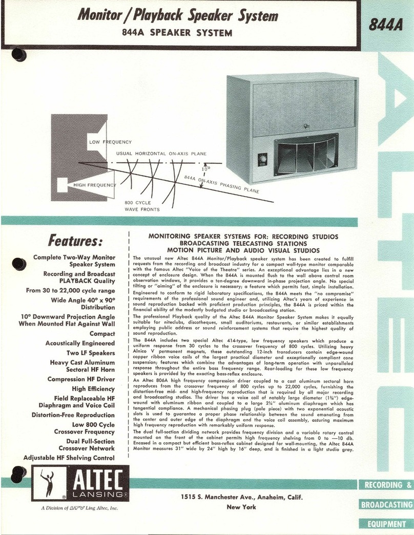 Altec Lansing 844A SPEAKER SYSTEM User manual Altec Lansing 844A SPEAKER SYSTEM User manual