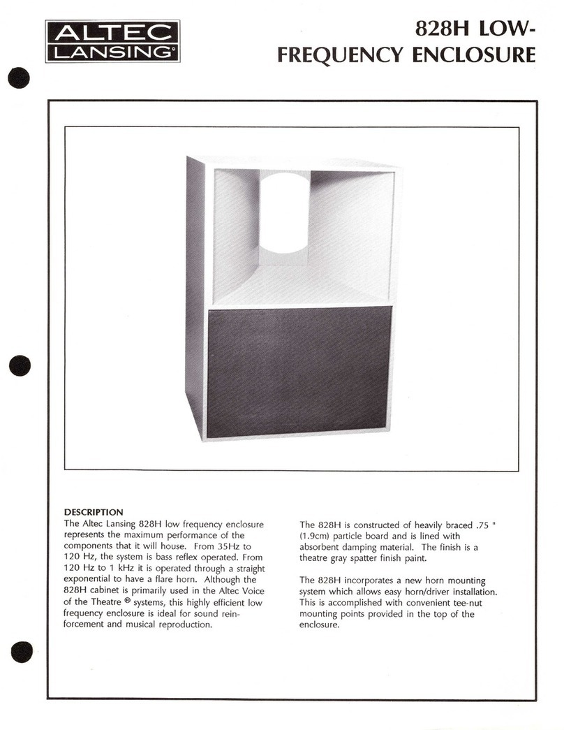 Altec Lansing 828H LF SPEAKER CABINET manual