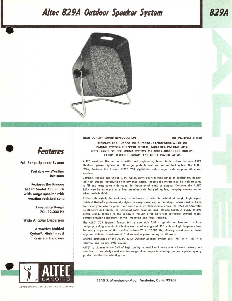 Altec Lansing 829A SPEAKER SYSTEM manual
