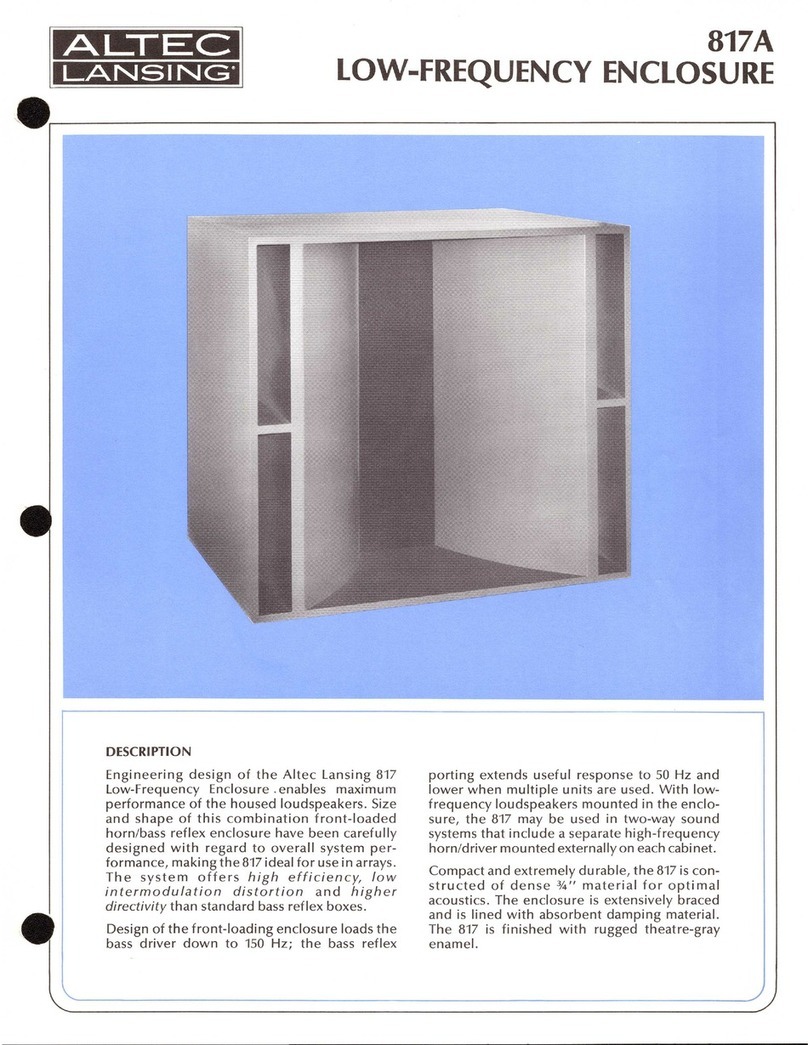 Altec Lansing 817A LF SPEAKER CABINET User manual Altec Lansing 817A LF SPEAKER CABINET User manual