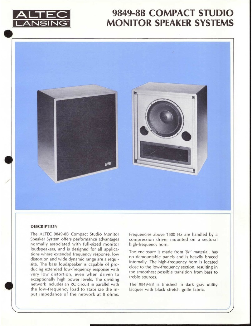 Altec Lansing 9849-8B SPEAKER SYSTEM manual