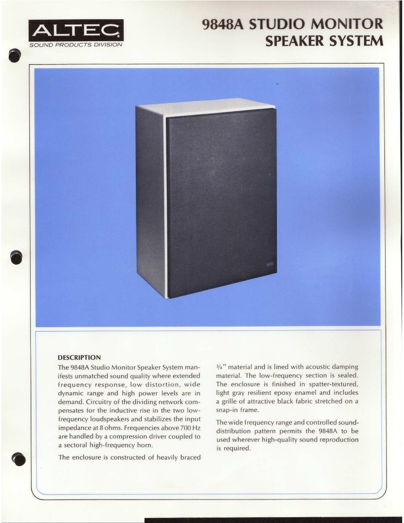 Altec 9848A SPEAKER SYSTEM User manual