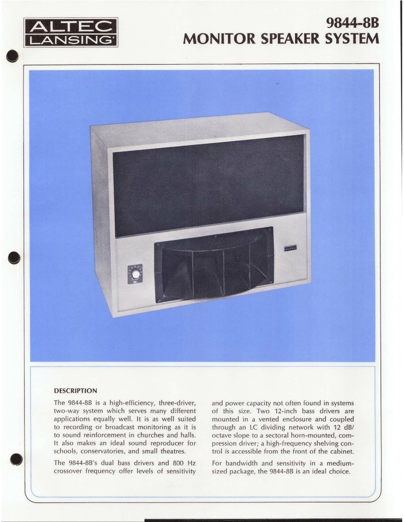 Altec Lansing 9844-8B SPEAKER SYSTEM User manual Altec Lansing 9844-8B SPEAKER SYSTEM User manual