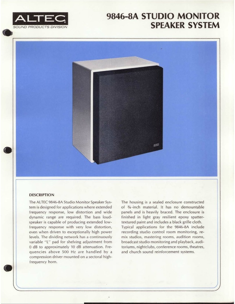 Altec 9846-8A SPEAKER SYSTEM manual
