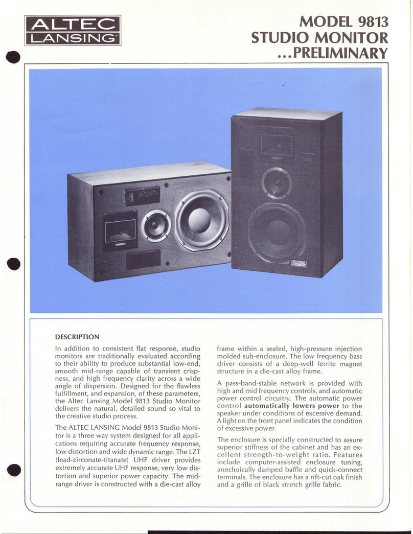 Altec Lansing 9813 SPEAKER SYSTEM User manual