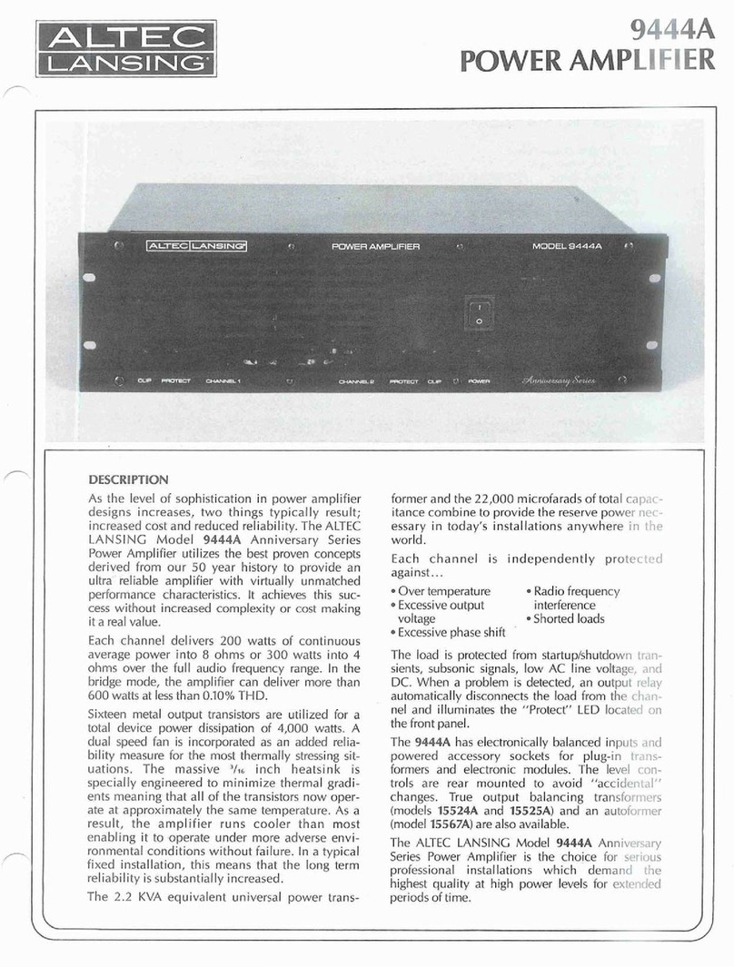 Altec Lansing 9444A POWER AMPLIFIER manual