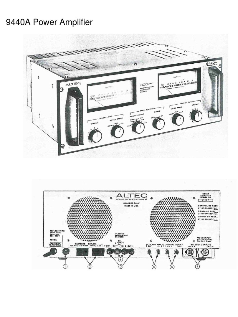 Altec 9440A POWER AMPLIFIER User manual