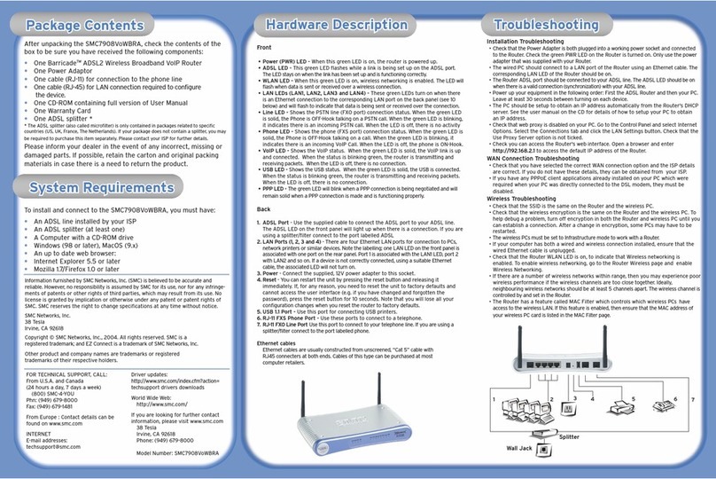 SMC Networks 7908VOWBRA User manual SMC Networks 7908VOWBRA User manual