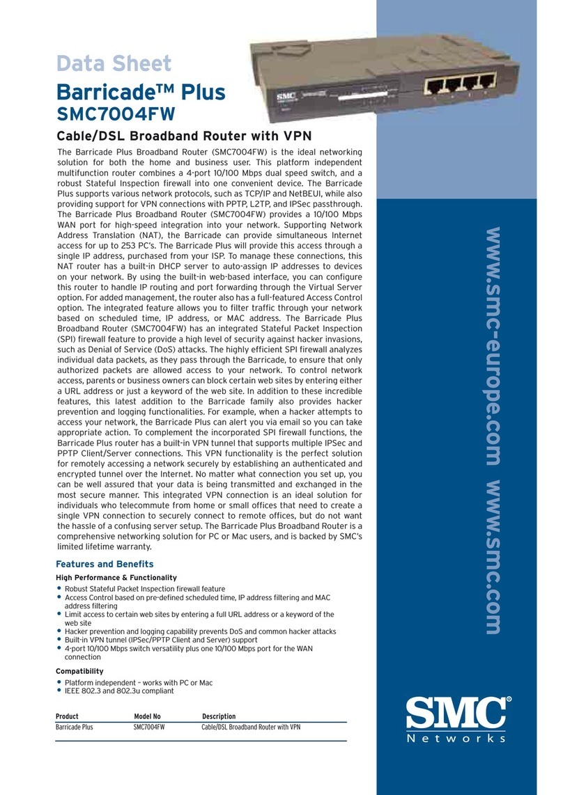SMC Networks Barricade Plus SMC7004FW User manual SMC Networks Barricade Plus SMC7004FW User manual