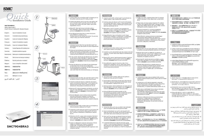 SMC Networks ADSL2 Barricade SMC7904BRA3 User manual