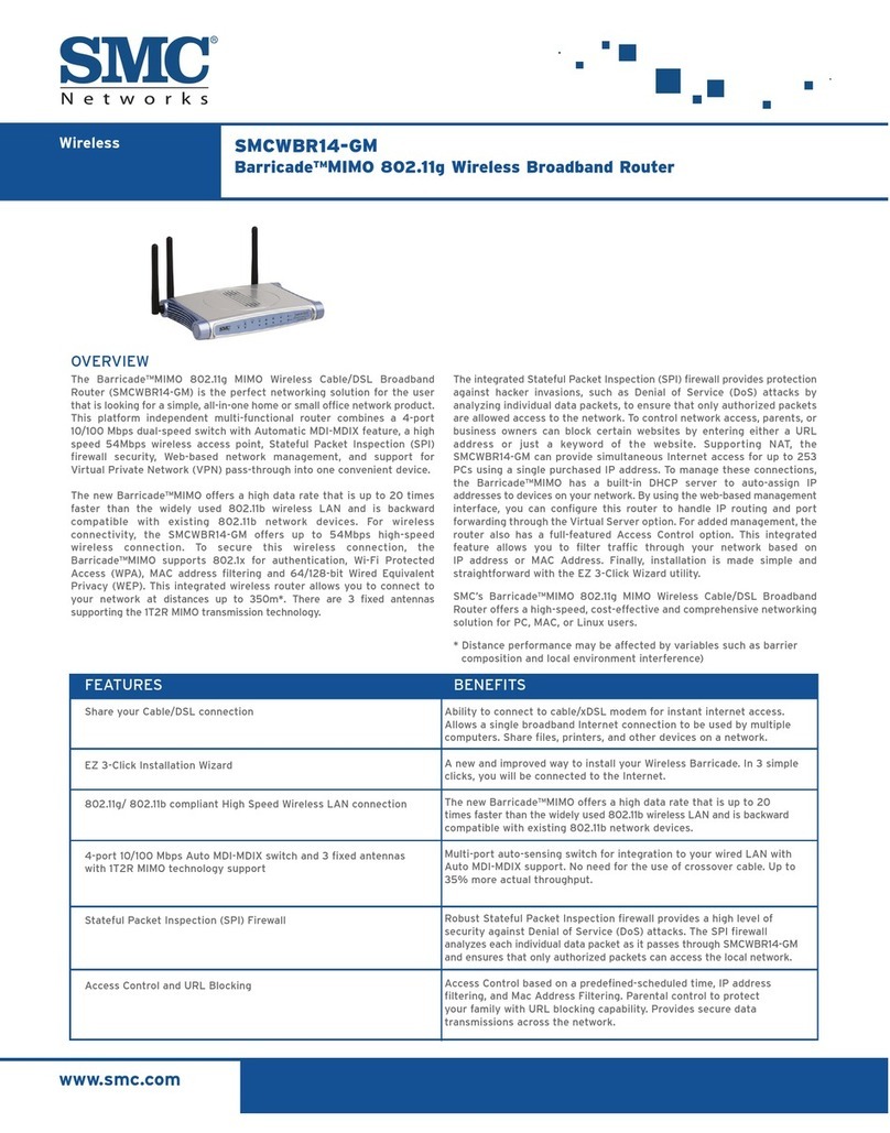 SMC Networks SMCWBR14-GM Barricade User manual SMC Networks SMCWBR14-GM Barricade User manual