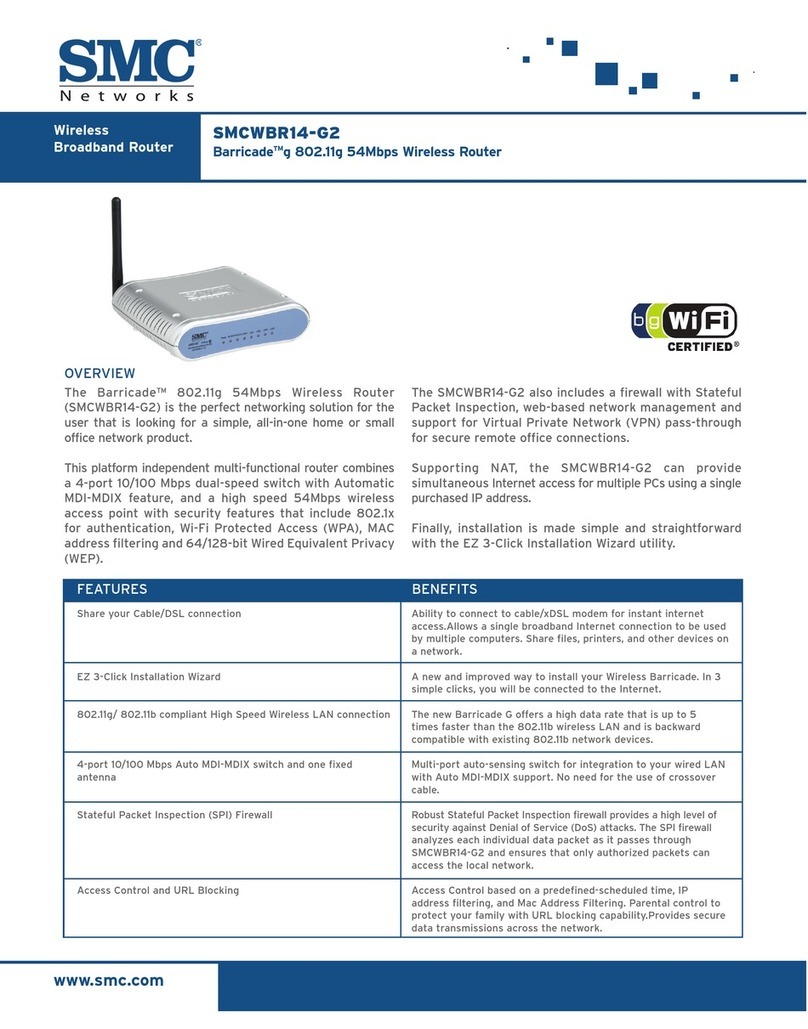 SMC Networks WBR14-G2 - FICHE TECHNIQUE Installation guide