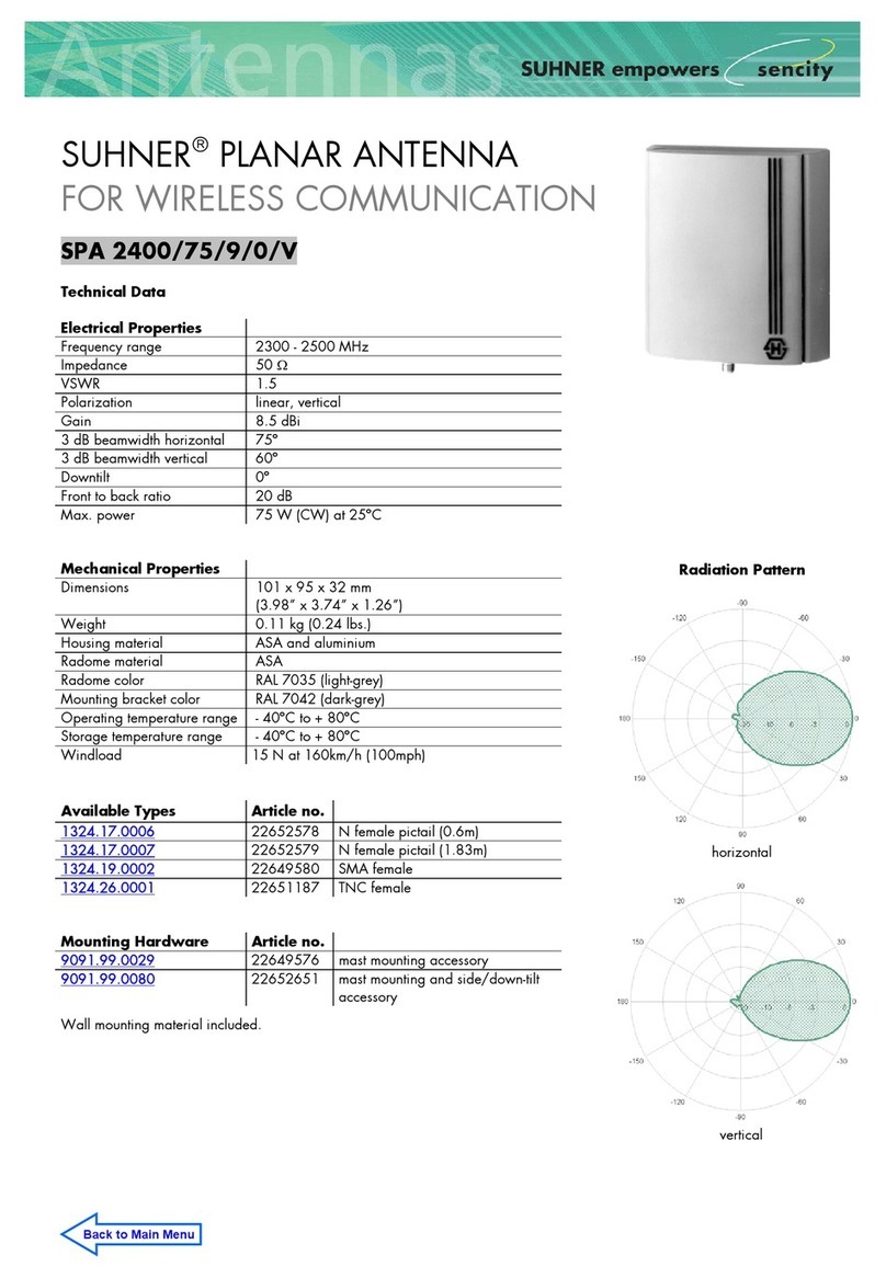 HUBER+SUHNER SPA 2400/75/9/0/V - FICHE TECHNIQUE Technical data
