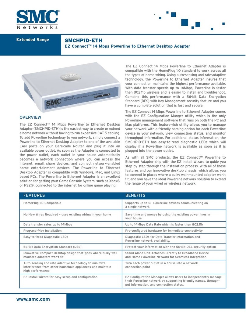 SMC Networks HP1D-ETH Installation guide SMC Networks HP1D-ETH Installation guide