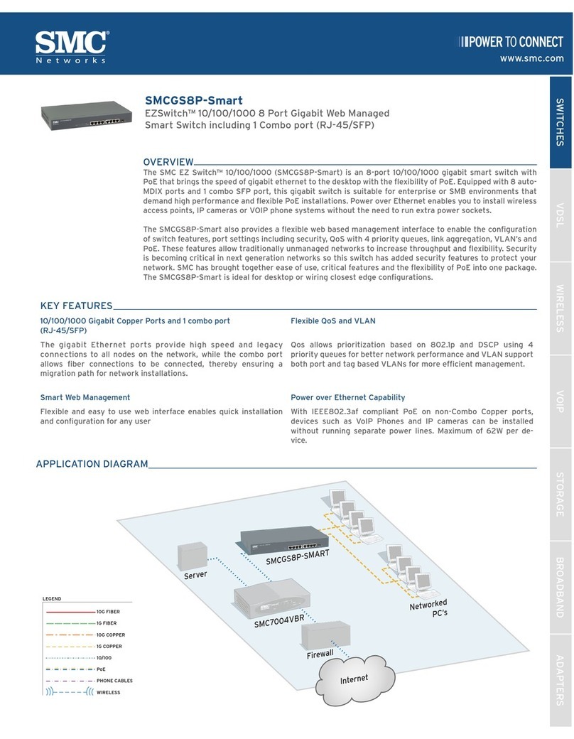 SMC Networks SMC EZ Switch 10/100/1000 SMCGS8P-Smart Specifications SMC Networks SMC EZ Switch 10/100/1000 SMCGS8P-Smart Specifications