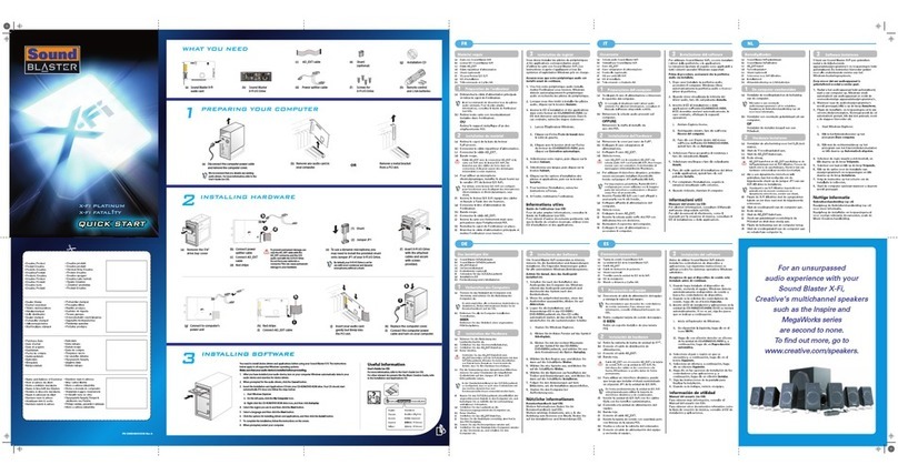 Creative X-FI FATAL1TY - SB X-FI PLATINIUM FATAL1TY QUICKSTART FRONT EN FR DE IT ES... User manual