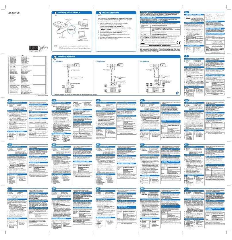 Creative SOUND BLASTER X-FI SURROUND 5.1 User manual