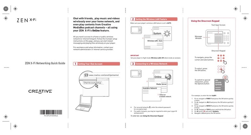 Creative ZEN X-FI 16GB REVA - NETWORKING FRONT User manual