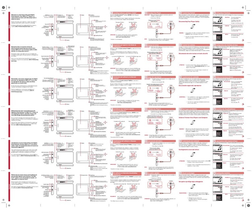 Creative ZEN X-FI - QUICK GUIDE 2 User manual