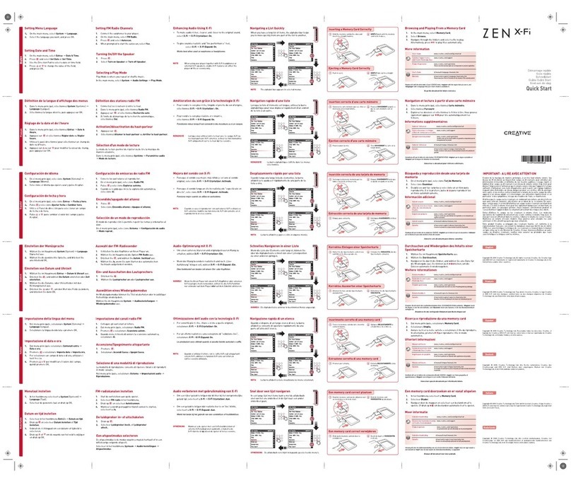 Creative ZEN X-FI - QUICK GUIDE 1 quick guide