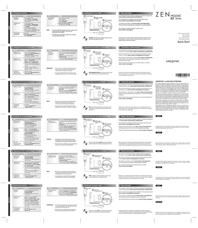 Creative ZEN MOZAIC EZ User manual