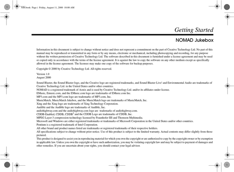 Creative NOMAD Jukebox Getting started guide