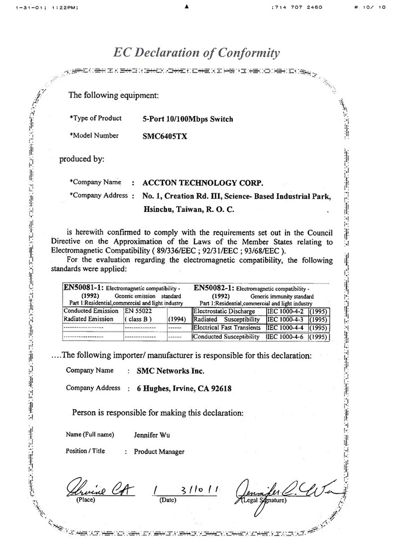 SMC Networks SMC6405TX User manual SMC Networks SMC6405TX User manual