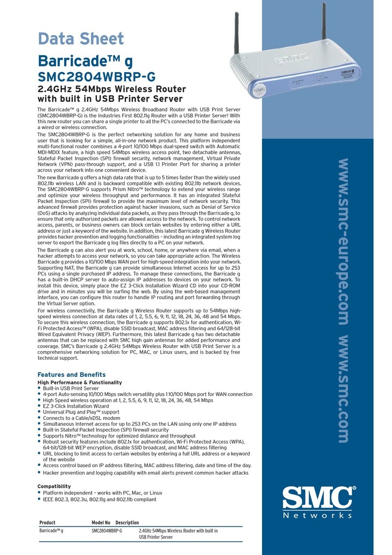 SMC Networks Barricade g SMC2804WBRP-G User manual SMC Networks Barricade g SMC2804WBRP-G User manual